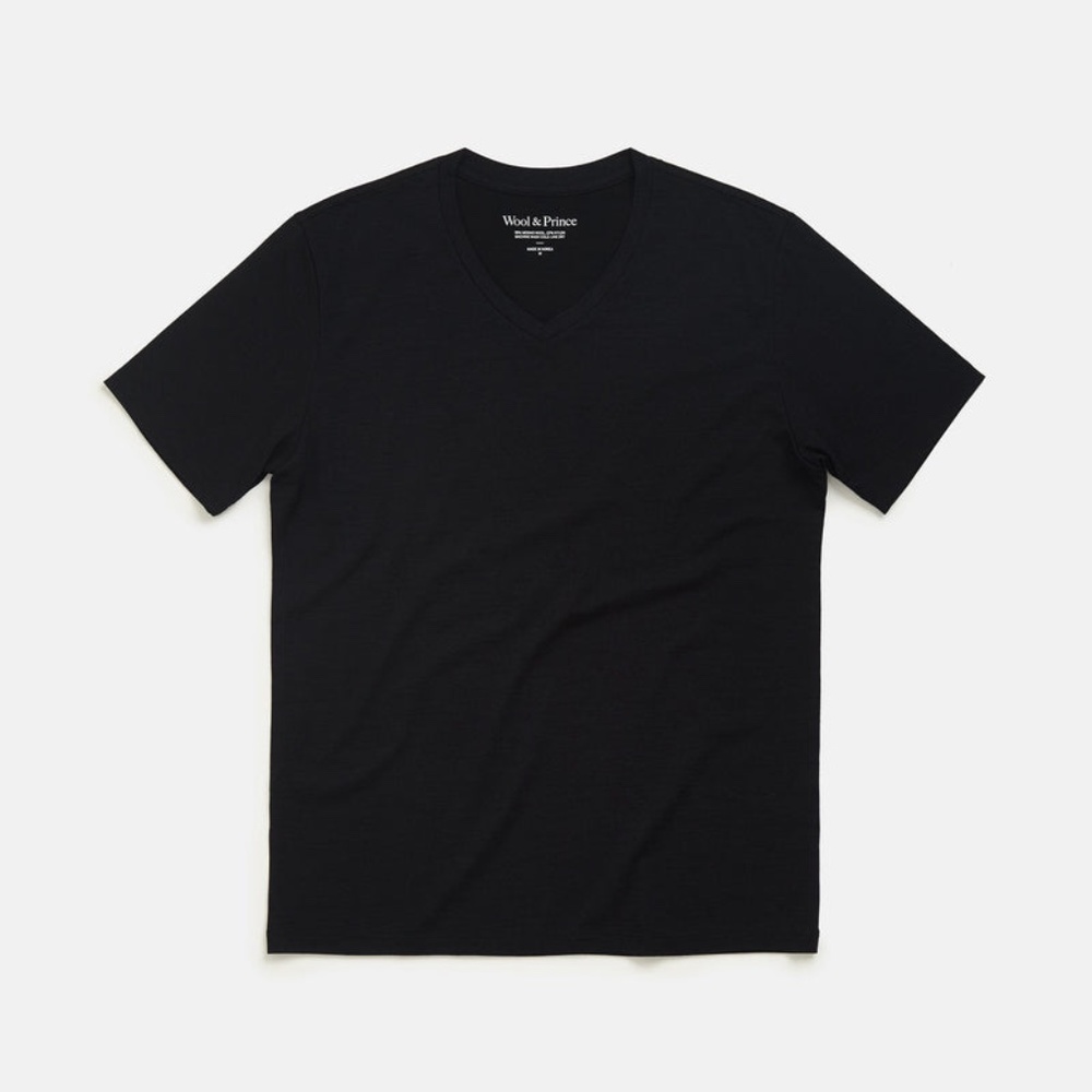 Wool & Prince Merino Wool Men's XS V-Neck Tee - $74